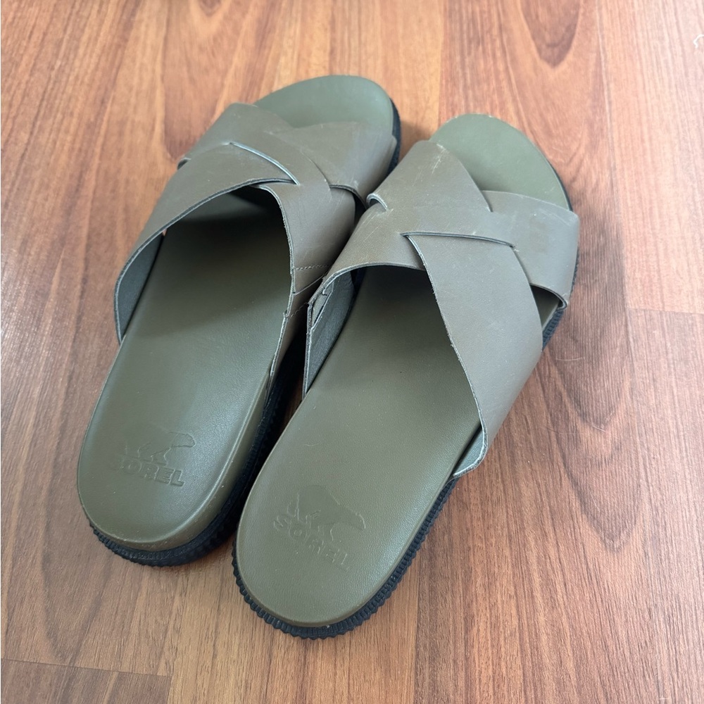 Green Sorel Sandals
